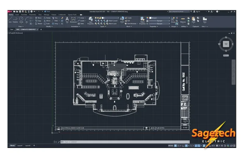 Sagetech electrical design developed with AutoCAD software